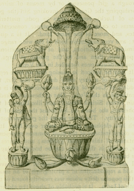 Fig. 37 Modern Image Of Sri As Consort Vishnu. [From Burgess's Cave Temples of lndia, p. 524.]